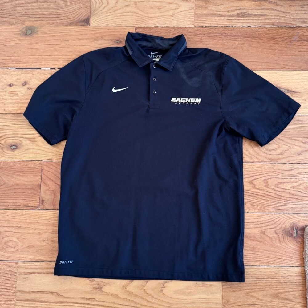 Men’s Limited Edition Nike Sachem Lacrosse Coaching Polo-  Black – Size XL